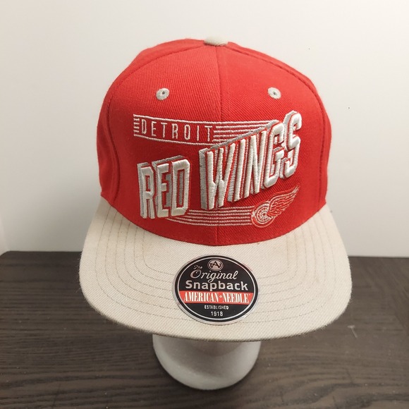 Detroit Red Wings Hat Cap Snap‎ Back Red White NHL Hockey Mens Fan Gear - Picture 1 of 9